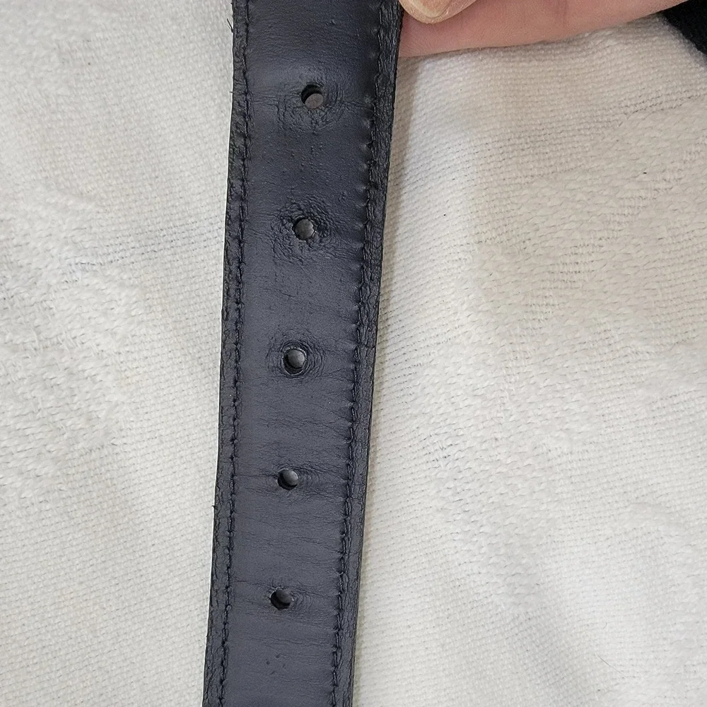 YRI Mens Belt Black Canvas Red Ram Design Solid Brass Buckle Made in USA‎ 38/95
